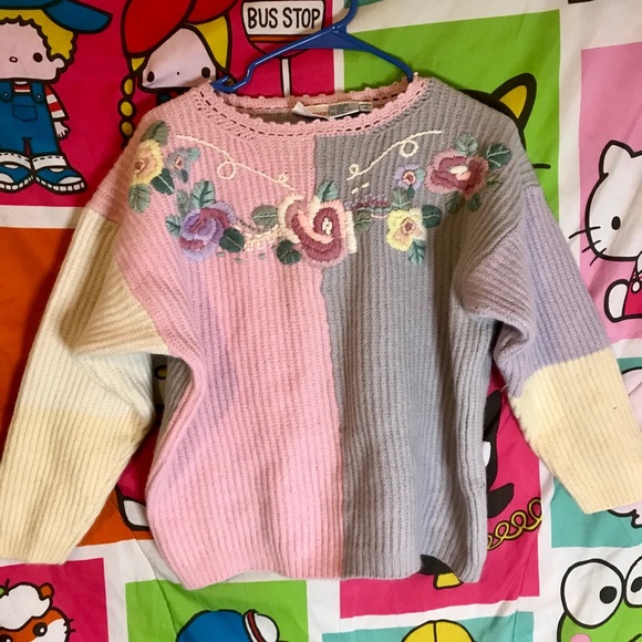 LAMB’S WOOL PASTEL FAIRY KEI KAWAII SWEATER - Picture 1 of 5